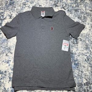 NEW Marvel Polo Shirt Adult Extra Small Gray Spiderman Disney Parks Embroidered